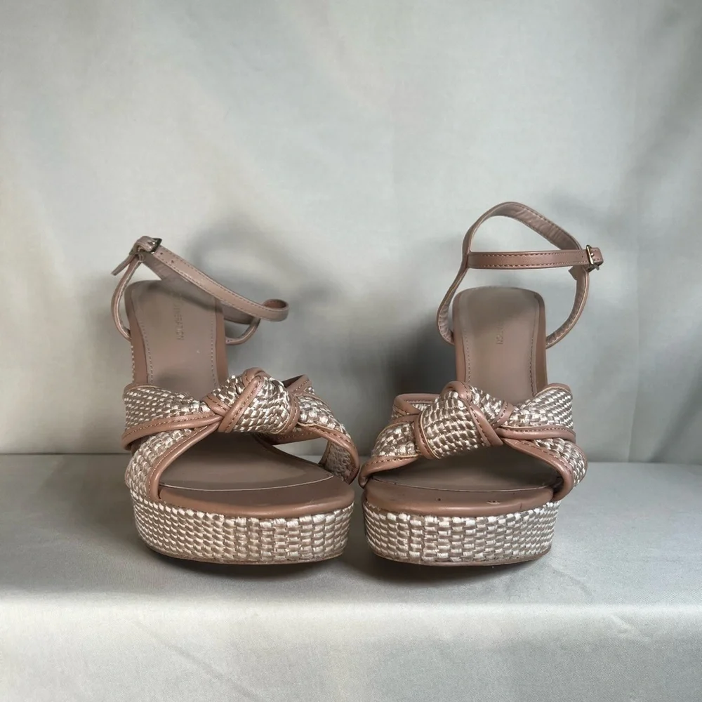 BCBGeneration Tan and Cream Platform Heels